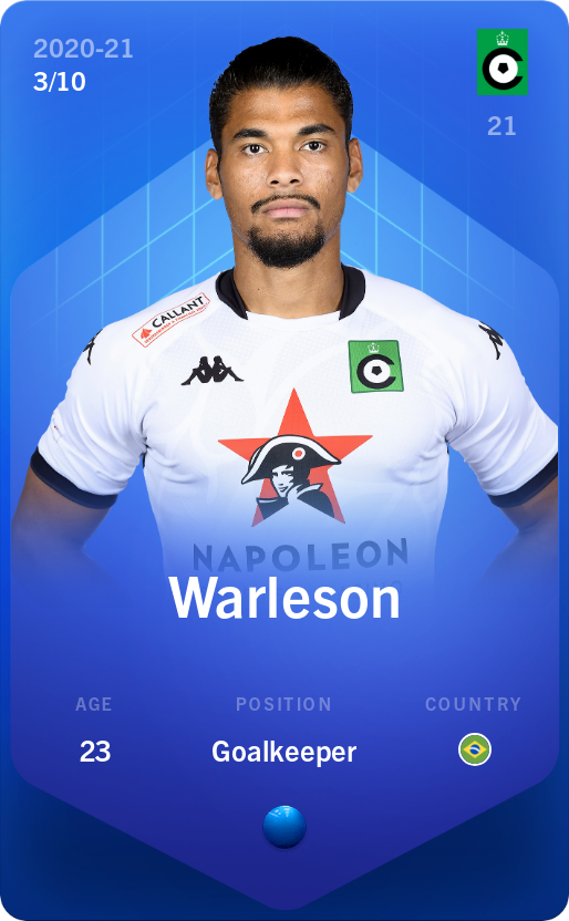 Sorare - Sorare Official - Warleson 2020-21 • Super Rare 3/10 - NFT # 30891693804843387196630693760268594976206024392523994249516419138457755647767