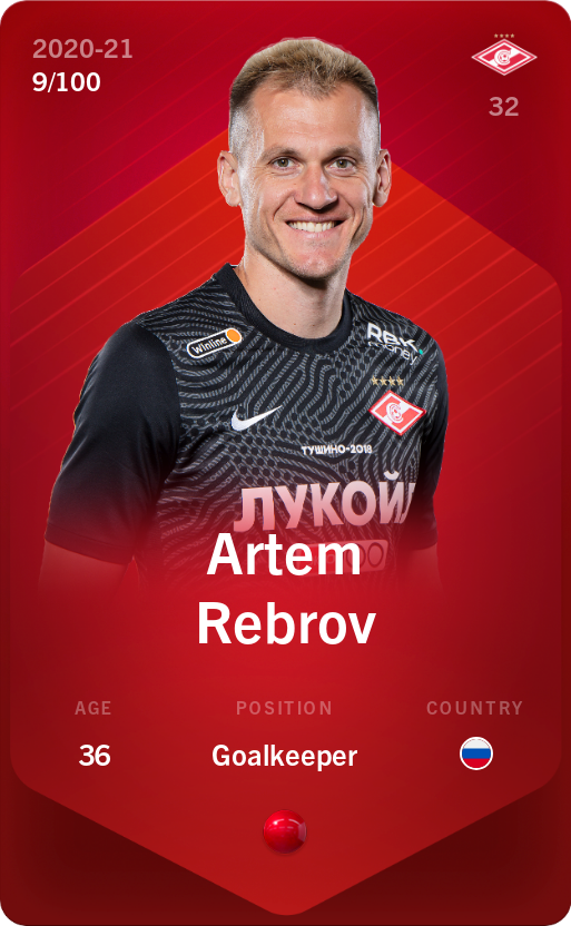 Sorare - Sorare Official - Artem Rebrov 2020-21 • Rare 9/100 - NFT # 107777468121039052225614130536557101824172914561271643160528284916253267258957