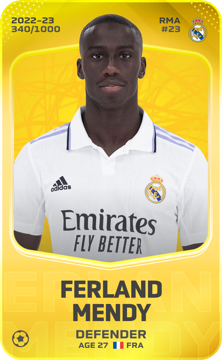 Sorare - Sorare Official - Ferland Mendy 2022-23 • Limited 340/1000 - NFT # 96751902406347801006180743778227294646892773066004936105158541596885979967309