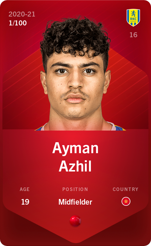 Sorare - Sorare Official - Ayman Azhil 2020-21 • Rare 1/100 - NFT # 24600594028278522066998873698751863050708658835306537279555596447874463137109