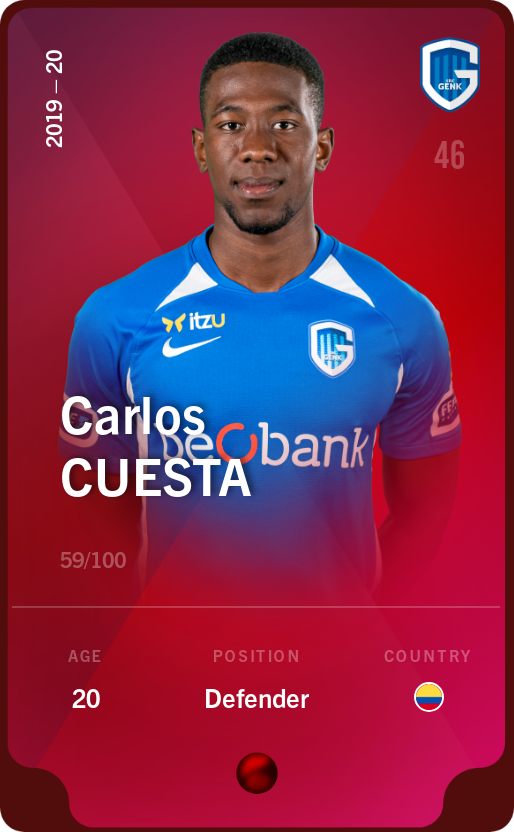 Sorare - Sorare Official - Carlos Cuesta 2019-20 • Rare 59/100 - NFT # 113810721625209637801022504698731755354059929622029018999764690849140842725596