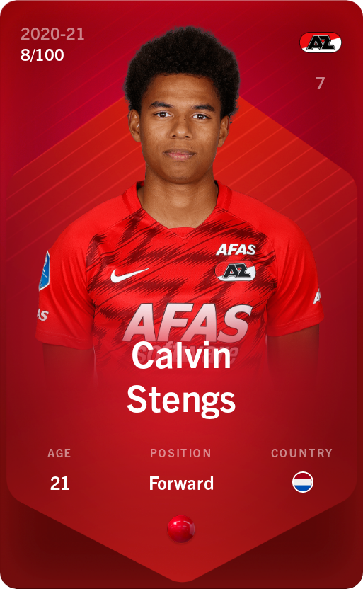 Sorare - Sorare Official - Calvin Stengs 2020-21 • Rare 8/100 - NFT # 112695774756076800394176033949222534423213860869804847256876962534847710684444