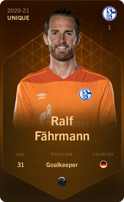 Sorare - Sorare Official - Ralf Fährmann 2020-21 • Unique - NFT # 4790015595739624659541610900512879418298964052306406780108505045116541970229