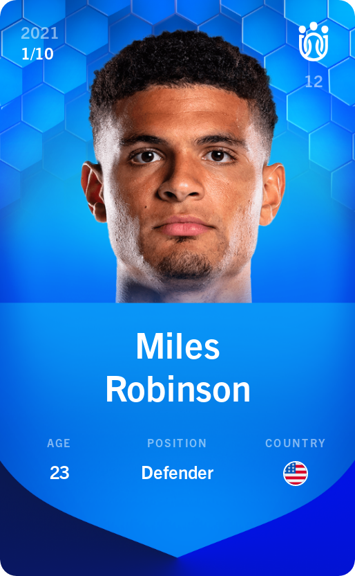 Sorare - Sorare Official - Miles Robinson 2021-22 • Super Rare 1/10 - NFT # 87079250183923656723123767002729728157795867351960212817677561272026003901841