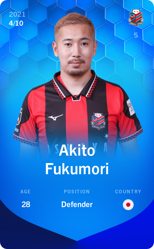 Sorare - Sorare Official - Akito Fukumori 2021-22 • Super Rare 4/10 - NFT # 107907561858253872922590820713229015559755478950126967799588622281585259932969