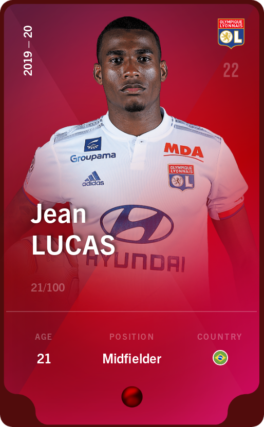 Sorare - Sorare Official - Jean Lucas 2019-20 • Rare 21/100 - NFT # 33020748769893516769399255002891687188029913799191522346255790800819914362380