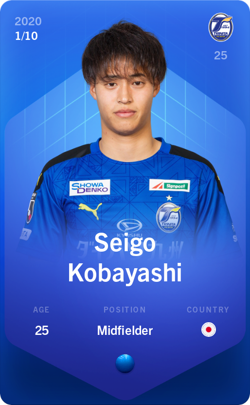Sorare - Sorare Official - Seigo Kobayashi 2020-21 • Super Rare 1/10 - NFT # 67236383433598018457731278792507939872016747846303545563668305741321349639539