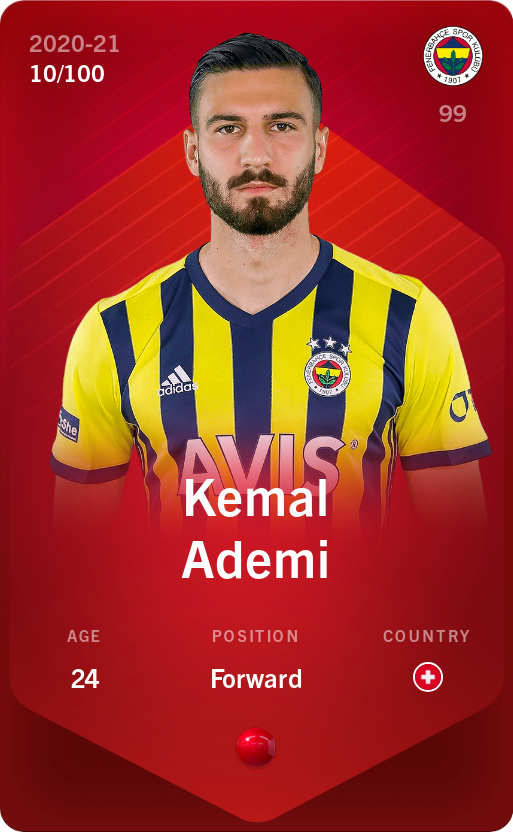 Sorare - Sorare Official - Kemal Ademi 2020-21 • Rare 10/100 - NFT # 55626048739315958739787540987494069780927935832164339518073367045359146905042