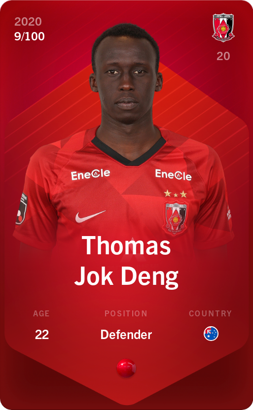 Sorare - Sorare Official - Thomas Jok Deng 2020-21 • Rare 9/100 - NFT # 68132431869983986590631507963906317929607859130333065653486298414726281830475
