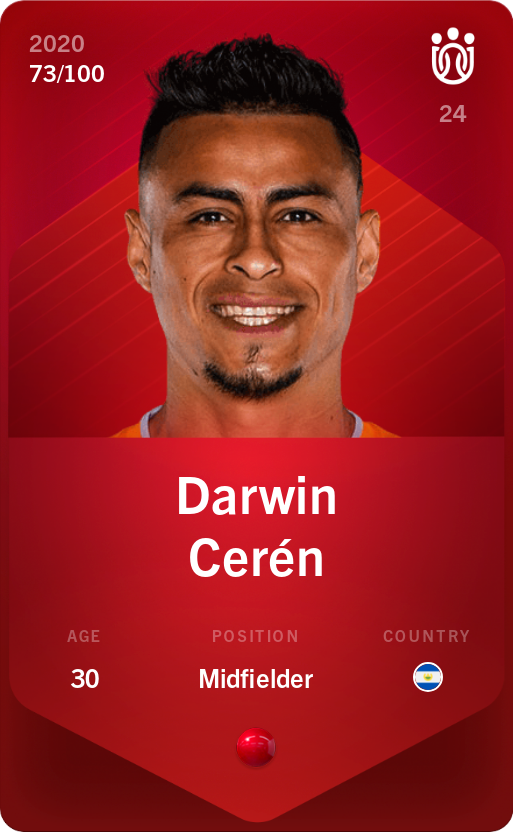 Sorare - Sorare Official - Darwin Cerén 2020-21 • Rare 73/100 - NFT # 71799955476410003472836734605958366992562853219718407599411219830016399195271
