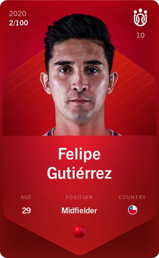 Sorare - Sorare Official - Felipe Gutiérrez 2020-21 • Rare 2/100 - NFT # 44985734121398179727274705735807578294098125274111976262296170140478670059324