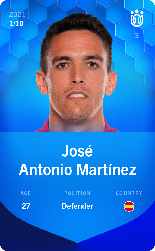 Sorare - Sorare Official - José Antonio Martínez 2021-22 • Super Rare 1/10 - NFT # 315116868861136819495699772400357909503893526846100317309054958446032651157