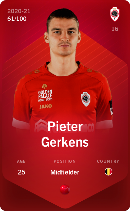 Sorare - Sorare Official - Pieter Gerkens 2020-21 • Rare 61/100 - NFT # 32662690802191696686284326712836829731455514103218812722576911962906272765768