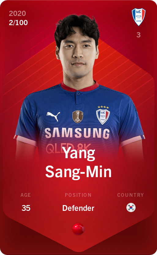 Sorare - Sorare Official - Yang Sang-Min 2020-21 • Rare 2/100 - NFT # 25053368798309740198057653887881698213632496950545291169103780665089033978342