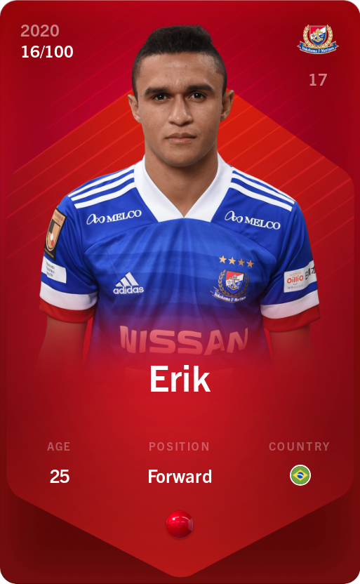 Sorare - Sorare Official - Erik 2020-21 • Rare 16/100 - NFT # 69566077826418788922708959823351314824657435822695686317319105340084902120834