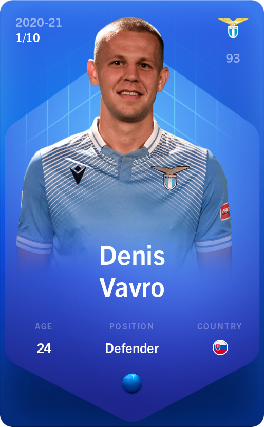 Sorare - Sorare Official - Denis Vavro 2020-21 • Super Rare 1/10 - NFT # 1554286597080100236618594338633187321675861524219394195521281982913423882939