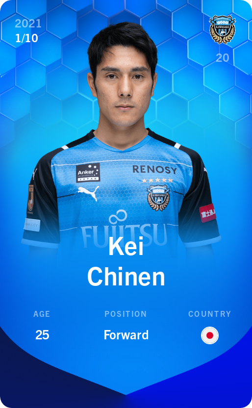 Sorare - Sorare Official - Kei Chinen 2021-22 • Super Rare 1/10 - NFT # 27253166531108917244084782574069959298262856253588434183643074663511394518530