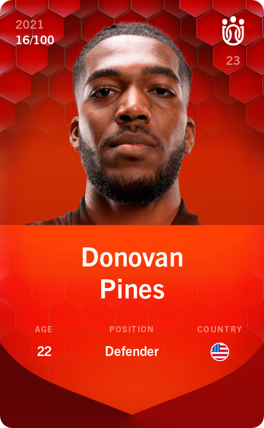 Sorare - Sorare Official - Donovan Pines 2021-22 • Rare 16/100 - NFT # 92439840206581542313006785096720404825412842325816711908087657968962079560306