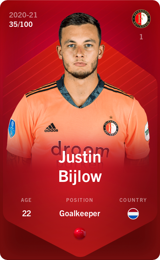 Sorare - Sorare Official - Justin Bijlow 2020-21 • Rare 35/100 - NFT # 3544022551344761597495969986141564149143086403395872040061709123490616742911