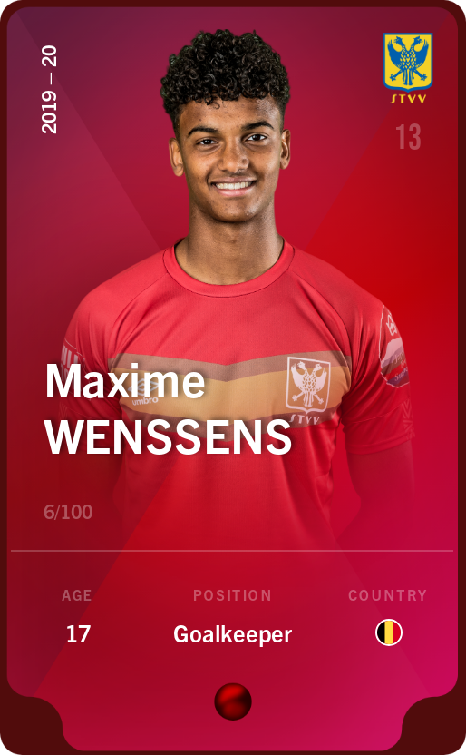 Sorare - Sorare Official - Maxime Wenssens 2019-20 • Rare 6/100 - NFT # 25559737794522271912754811640018333801396141593843724318318157639954532392280