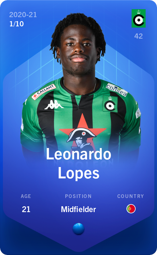Sorare - Sorare Official - Leonardo Lopes 2020-21 • Super Rare 1/10 - NFT # 38808698895082386086794516631926528734513371939166022674407249516339718853239