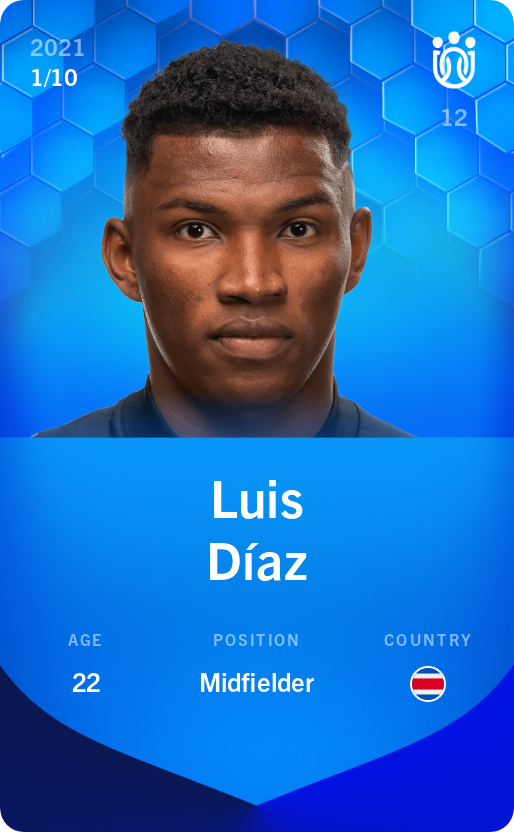 Sorare - Sorare Official - Luis Díaz 2021-22 • Super Rare 1/10 - NFT # 101532709755743809305281652039880392027212000008694731318709286137326570515148