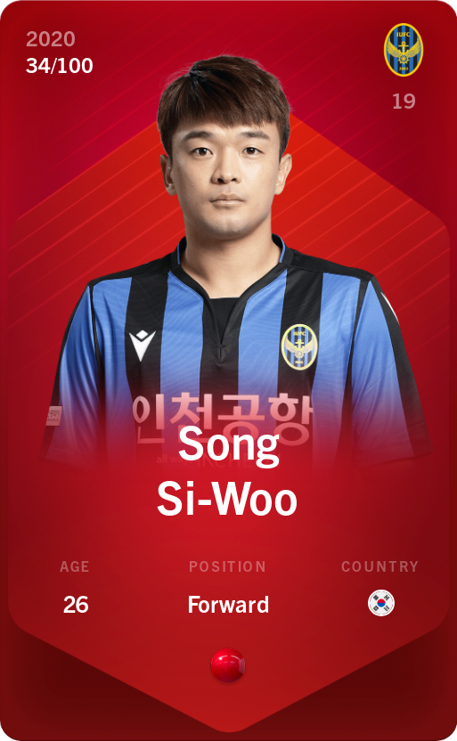 Sorare - Sorare Official - Song Si-Woo 2020-21 • Rare 34/100 - NFT # 107343875246634071627460385436035737259929490179667604357939389553753959903590