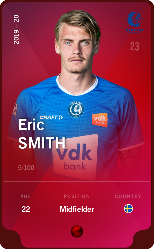 Sorare - Sorare Official - Eric Smith 2019-20 • Rare 5/100 - NFT # 15852027056158411564293039081606739589690500936482080653996248791392238151713