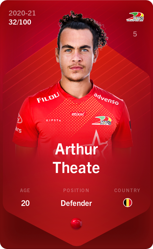 Sorare - Sorare Official - Arthur Theate 2020-21 • Rare 32/100 - NFT # 27158753948712557197916692217908401626471295087870434599584530418393916618695