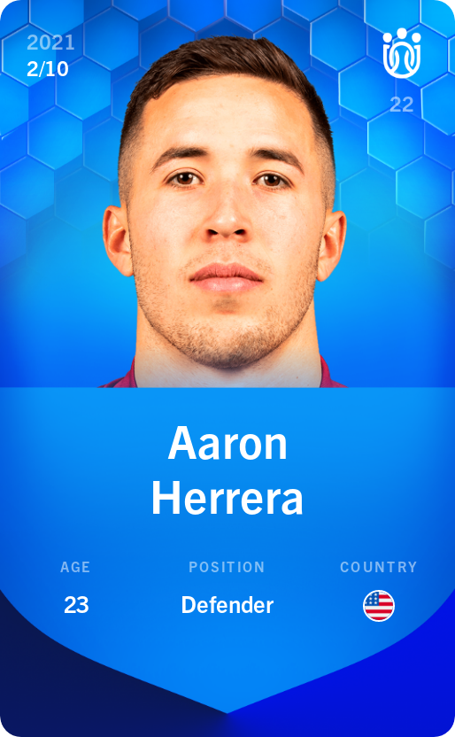 Sorare - Sorare Official - Aaron Herrera 2021-22 • Super Rare 2/10 - NFT # 69511008050164729995303817859553051199524276162534026791138463890380764801990