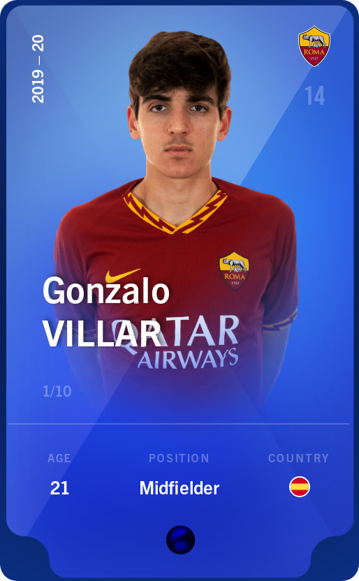 Sorare - Sorare Official - Gonzalo Villar 2019-20 • Super Rare 1/10 - NFT # 42964950960698555716242857870159678934046029972360223783271803815766370642795