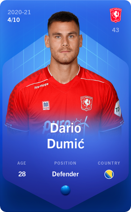 Sorare - Sorare Official - Dario Dumić 2020-21 • Super Rare 4/10 - NFT # 80732613696983507028352717350640390266468244610802450977621018341393811352645