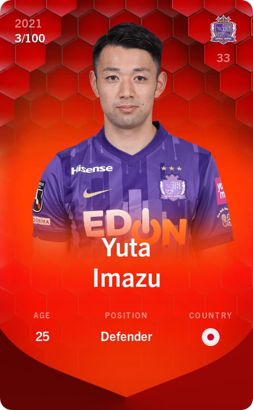 Sorare - Sorare Official - Yuta Imazu 2021-22 • Rare 3/100 - NFT # 26919988572723762228085813250623921715022785688931633071776815410397925590457