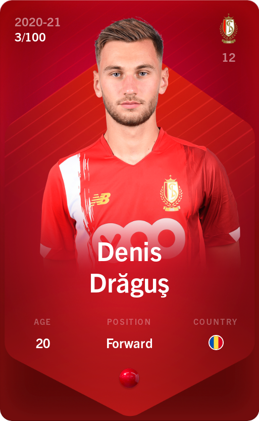 Sorare - Sorare Official - Denis Drăguş 2020-21 • Rare 3/100 - NFT # 48086232092296238902754293207167501847696934236232881278175896071093711862923