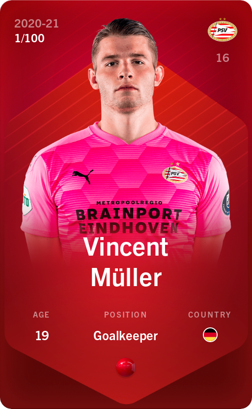 Sorare - Sorare Official - Vincent Müller 2020-21 • Rare 1/100 - NFT # 25200644767146110576785977895418988334608067262512927007290979592637023107894