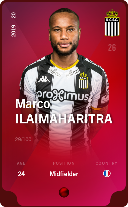 Sorare - Sorare Official - Marco Ilaimaharitra 2019-20 • Rare 29/100 - NFT # 19450231668105931028620700947250270673039661236323946999818232722506321609146