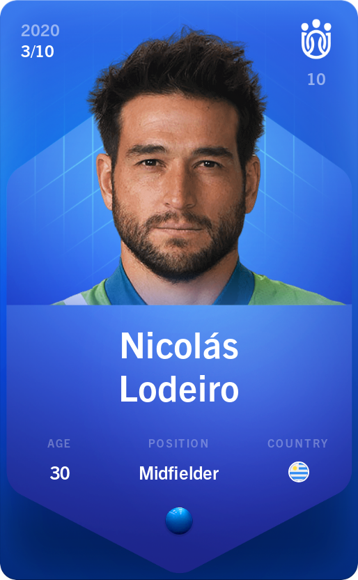 Sorare - Sorare Official - Nicolás Lodeiro 2020-21 • Super Rare 3/10 - NFT # 93289914248276515094494927160282476766833478139375765915785787342904722064027
