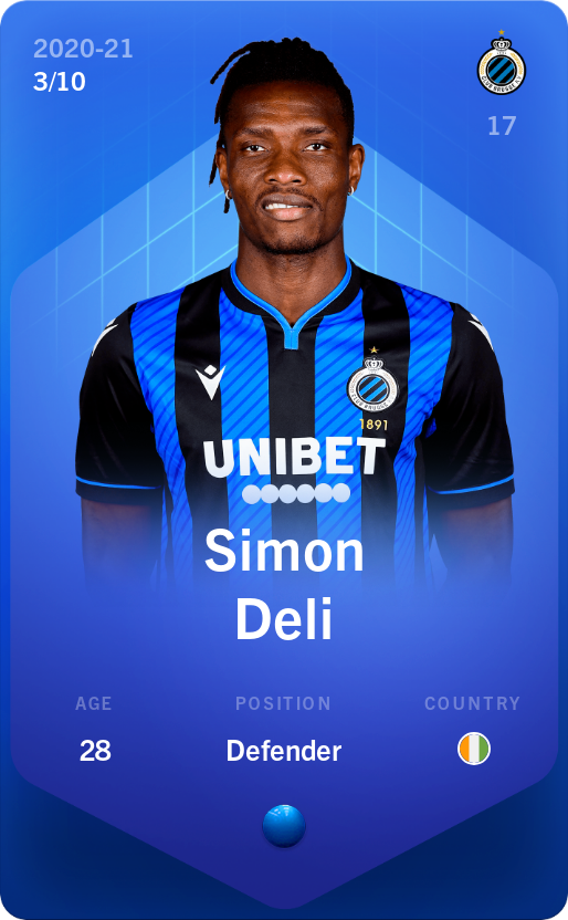 Sorare - Sorare Official - Simon Deli 2020-21 • Super Rare 3/10 - NFT # 57576777252021536249699783479894676456625942867737248347147790389424062548642