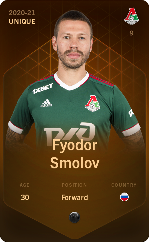 Sorare - Sorare Official - Fyodor Smolov 2020-21 • Unique - NFT # 30328371365732644623038141163080069981319163102831243821146313399459768573276