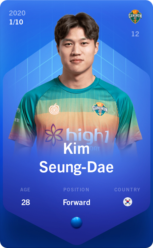 Sorare - Sorare Official - Kim Seung-Dae 2020-21 • Super Rare 1/10 - NFT # 51504072652979805826562272124304557287062300598222582400993627270846126322721