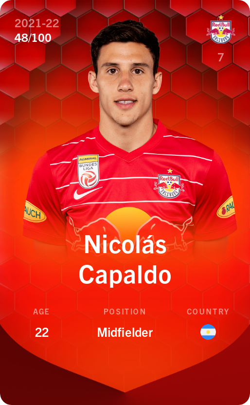 Sorare - Sorare Official - Nicolás Capaldo 2021-22 • Rare 48/100 - NFT # 100904639402282206903331864134428287999783030761818589668607447624965304248207