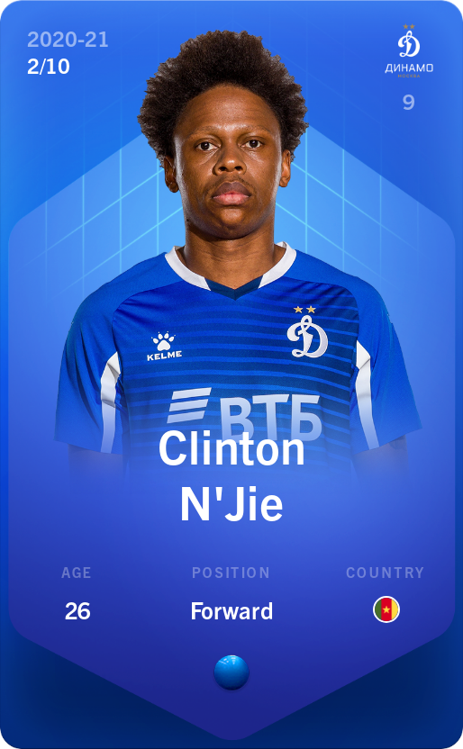 Sorare - Sorare Official - Clinton N'Jie 2020-21 • Super Rare 2/10 - NFT # 102485366492010720772938588310545331371519509964137181721403733569513037800794