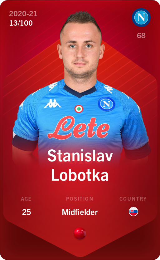 Sorare - Sorare Official - Stanislav Lobotka 2020-21 • Rare 13/100 - NFT # 42086569534264059288534131499637263158177047270003702438986679500785808498989