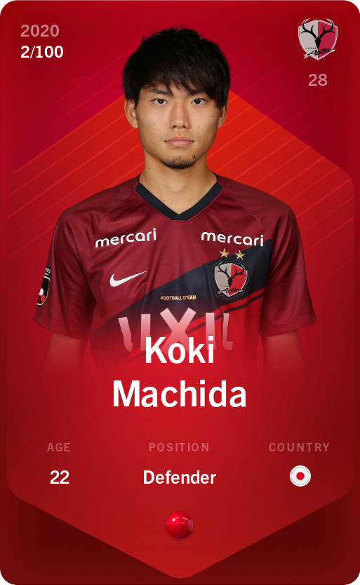 Sorare - Sorare Official - Koki Machida 2020-21 • Rare 2/100 - NFT # 58924224902349104510387980635883700520952182338552331839676299495057641522508