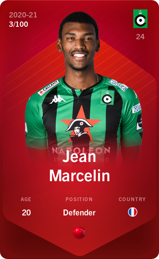 Sorare - Sorare Official - Jean Marcelin 2020-21 • Rare 3/100 - NFT # 105462879378497544224461413084541038318257251554320287816014048024736163331667