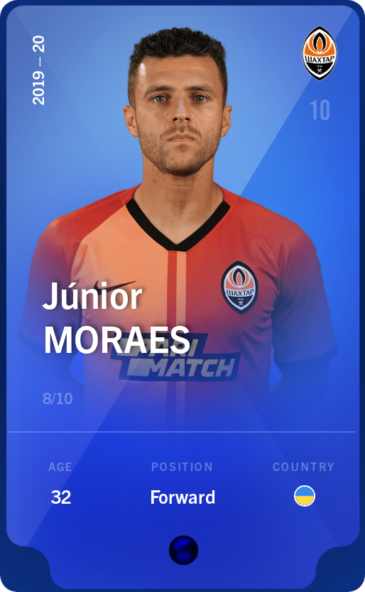 Sorare - Sorare Official - Júnior Moraes 2019-20 • Super Rare 8/10 - NFT # 64793908981991817440327265997929070061760248277717522315052805641463737426514