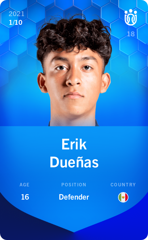 Sorare - Sorare Official - Erik Dueñas 2021-22 • Super Rare 1/10 - NFT # 108500876669057253268666293435885857735654483915330144744075884468880236387076