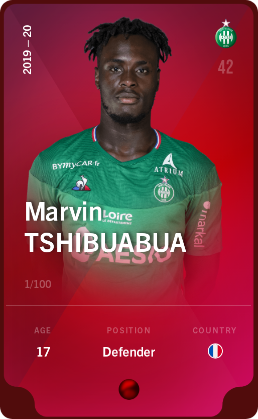 Sorare - Sorare Official - Marvin Tshibuabua 2019-20 • Rare 1/100 - NFT # 33788954037974648923320876553120235953674700359397435581237441616246251939628