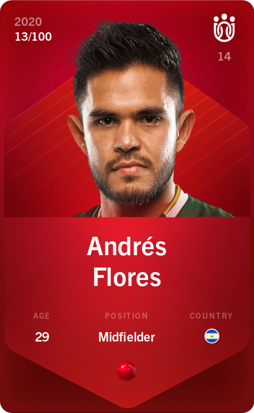 Sorare - Sorare Official - Andrés Flores 2020-21 • Rare 13/100 - NFT # 85659249552349425489599100782018355685833053190829206259979839455486757547802