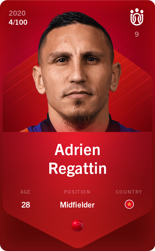 Sorare - Sorare Official - Adrien Regattin 2020-21 • Rare 4/100 - NFT # 38237907978327642282809141800329455627235507880092471017602760938688144321851